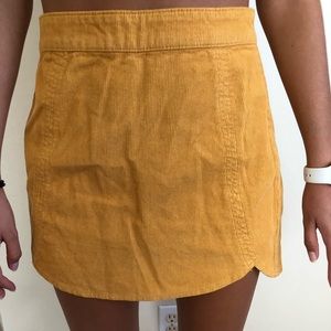 NWOT Pacsun Yellow Corduroy Mini Skirt
